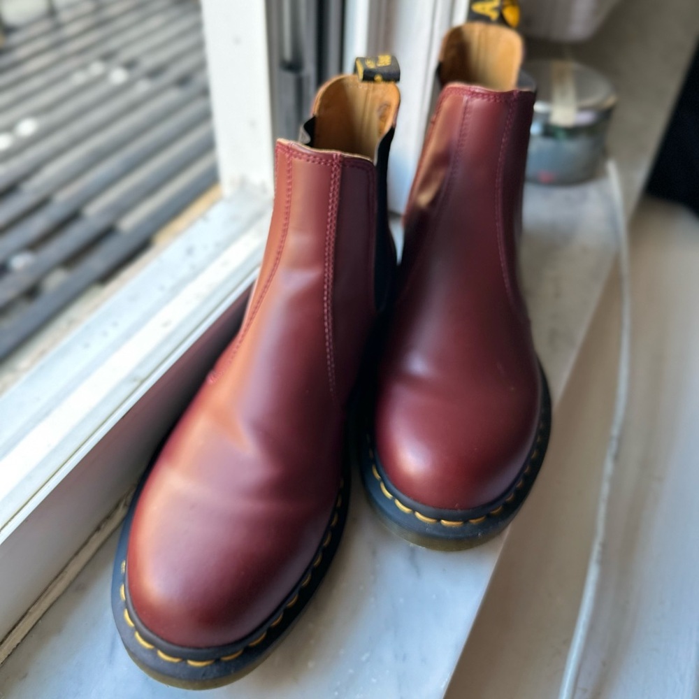 Dr. Martens Cherry Red Leather Chelsea Boots